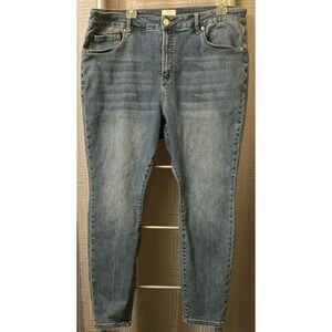 Eloquii Denim Capri Jeans Women 18 Straight Tapered  High Rise Stretch 38x26.5‎